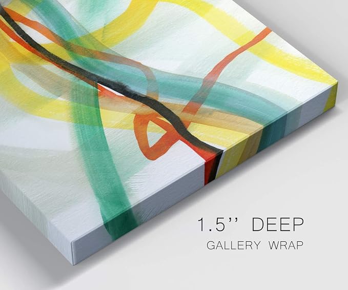 Renditions Gallery Canvas Wall Art Paintings for Wall Decorations Colorful Intersecting Lines Inkten Abstract Wall Hanging Artwork for Bedroom Living Room Office Kitchen - 24"x36" LT02