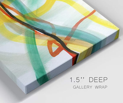 Renditions Gallery Canvas Wall Art Paintings for Wall Decorations Colorful Intersecting Lines Inkten Abstract Wall Hanging Artwork for Bedroom Living Room Office Kitchen - 24"x36" LT02