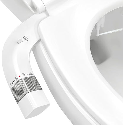 Bidet Attachment for Toilet,Non-Electric Ultra-Thin With,Rear/Feminine Wash,Dual Nozzles (Adjustable Angle), Adjustable Water Pressure, Cold Water Only, White
