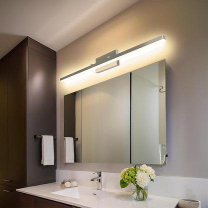 48 Inch LED Bathroom Vanity Light, Brushed Nickel | Dimmable 48W 3000K Warm White Over Mirror Light Fixture, Modern Wall Sconce for Large Relaxing Makeup Vanity