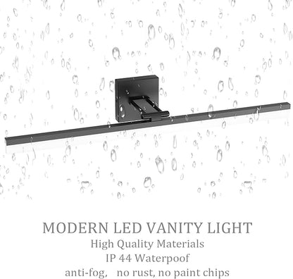 Ralbay 40" Modern LED Matte Black Bathroom Vanity Light 24W Adjustable Black Vanity Lighting Modern LED Bathroom Vanity Light Fixtures Over Mirror (6000K Cool White Light)