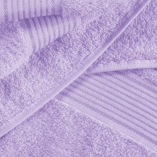 Belizzi Home Ultra Soft 6 Pack Cotton Towel Set, Contains 2 Bath Towels 28x55 inch, 2 Hand Towels 16x24 inch & 2 Wash Coths 12x12 inch, Ideal for Everyday use, Compact & Lightweight - Dark Purple