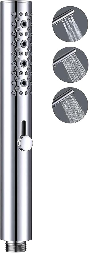 G-Promise All Metal Round 3 Function Handheld Shower Head(Chrome) | All Metal Construction, 3 Function Modes with Massage, Modern Look, Push Switch, Easy Installation