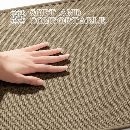 chakme Bathroom Rugs 47x17, Ultra Thin Non Slip Bath Mat Runner Quick Dry Absorbent Bath Mat for Bathroom Floor, (Dark Beige, 47"x17")