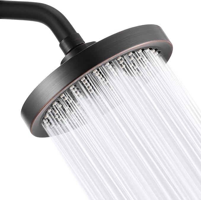 High Pressure Rain Shower Head, High Flow Pressure Boosting Adjustable Rainfall Showerhead, Awesome Shower Experience Even At Low Water Flow, Oil Rubbed Bronze