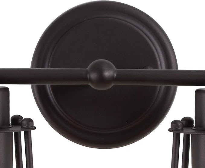 JONATHAN Y 12.5" Oil Rubbed Bronze Modern Industrial Metal Vanity Light, Bathroom Sconce for Mirror, Reversible 2-Light Wall Lamp with Metal Cage Shade for Hallway, LED Bulb Included (JYL7420A)