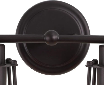 JONATHAN Y 29.5" Oil Rubbed Bronze Modern Industrial Metal Vanity Light, Bathroom Sconce for Mirror, Reversible 4-Light Wall Lamp with Metal Cage Shade for Hallway, LED Bulb Included (JYL7422A)