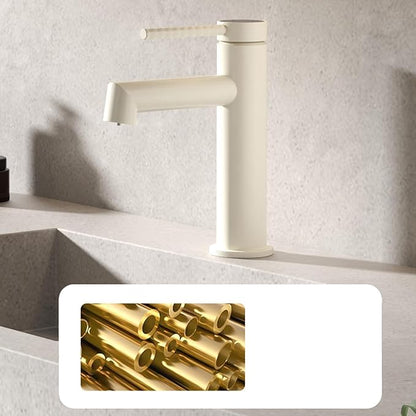 BiaoTeng Brushed Gold Bathroom Faucets Single Handle 2 Function Hot and Cold Brass Faucet for Bathroom Sink One Hole