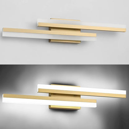 PRESDE 24" LED Bathroom Vanity Light Fixtures, Modern Brushed Gold Bathroom Lighting Bar Fixture Over Mirror Dimmable