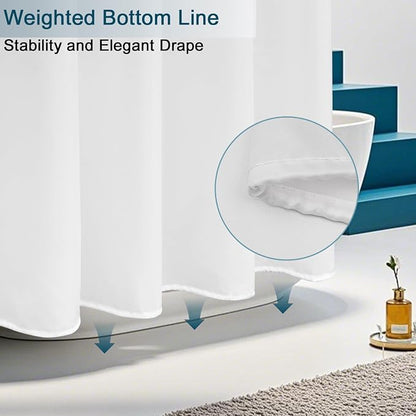 AooHome Fabric Shower Curtain, 36 Width x 72 Height Inch Stall Size Bathroom Curtain for Hotel, Waterproof, White