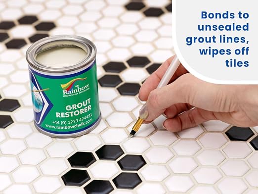 Grout Pen Grout Paint for Tile, Floor & Shower - Ivory - 125ml (4.2oz) | Waterproof Paint Grout Refresh Restorer for Kitchen & Bathroom Tiles - Can Size for Larger Projects