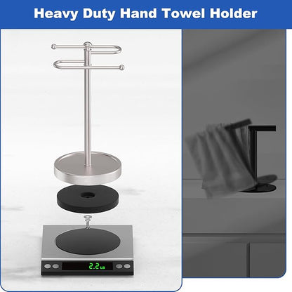 Hand Towel Holder, 304 Stainless Steel Heavy Duty S Shape Hand Towel Stand Free Standing Towel Bar for Bathroom Kitchen Countertop