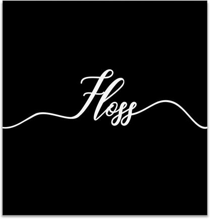 Renditions Gallery Black Floss Sign Bathroom Décor Gallery Wrapped Canvas Wall Art, 12x12,