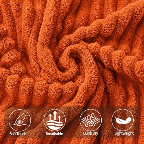 2 Piece Bath Sheets, 40"x80" Bath Towels, Burnt Orange