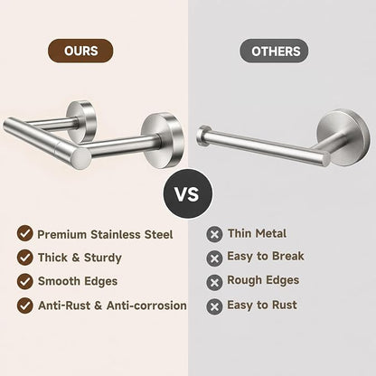 Toilet Paper Holder and Hand Towel Ring Bathroom Set | Brushed Nickel,Stainless Steel,Wall Mount,Bathroom Accessories,Hand Towel Ring and Toilet Paper Holder Set,Easy to install