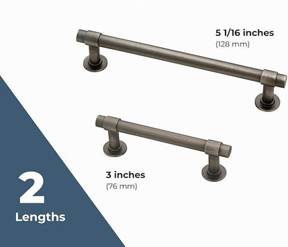 Franklin Brass Francisco (10-Pack) Cabinet Handles 5-1/16" Hole Center Pulls | Soft Iron Hardware Kitchen Door, Drawers, Dressers, Furniture P29618K-SI-B