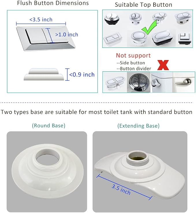 Touchless Toilet Flusher,Infrared Sensor Automatic Toilet Flusher With Two Flush Modes Design, USB Rechargeable for Home and Public Use(White) (Add Separation Sensor Head)