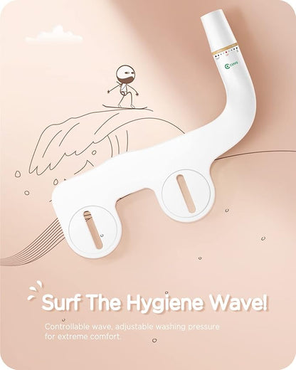 Ciays Bidet Attachment for Toilet Ultra-Slim Bidet Sprayer Non-Electric Dual Nozzle for Feminine/Posterior Wash Bidet Toilet Attachment with Pressure Controls，Bamboo/White (CIBA03)