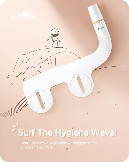 Ciays Bidet Attachment for Toilet Ultra-Slim Bidet Sprayer Non-Electric Dual Nozzle for Feminine/Posterior Wash Bidet Toilet Attachment with Pressure Controls，Bamboo/White (CIBA03)