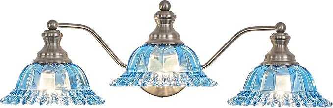 XIEDUN Brushed Nickel 3 Light Vanity Light Vintage Bathroom Vanity Light Fixture