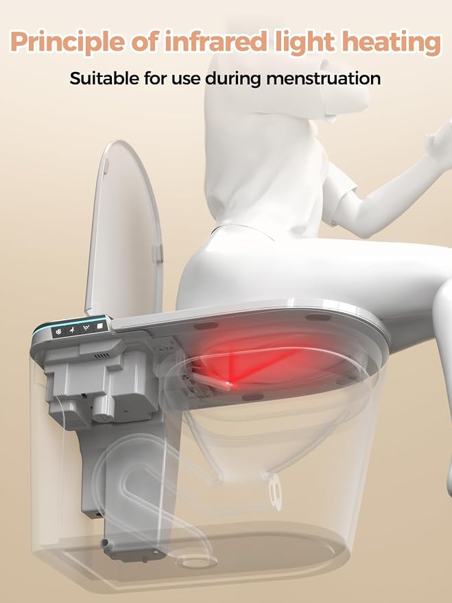 Smart Toilet with Bidet Built in, Auto Lid Open/Close, ADA Height Heated Seat, Warm Water/Dryer, Night Light, Dual Auto Flush, Foot Sensor Operation, Modern Elongated One-Piece Toilet