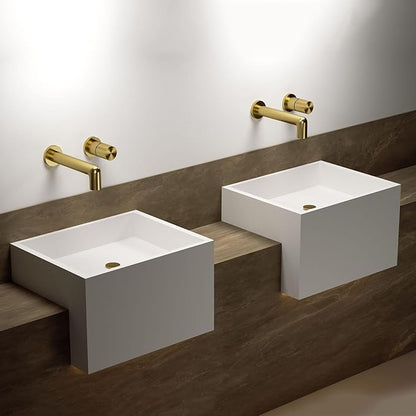 BiaoTeng Concealed Faucets for Bathroom Sinks Single Handle 2 Functions Hot and Cold Bathroom Vanity for Wall Mount Faucet Single Handle Brass Brushed Gold