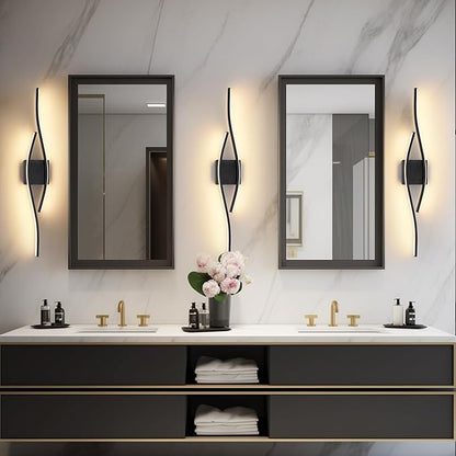 Joossnwell Bathroom Vanity Light Modern Bathroom Lighting Fixture Over Mirror 31.5 Inch Black Vanity Light Bar Dimmable 5CCT Vanity Lights Led Bath Wall Lamp