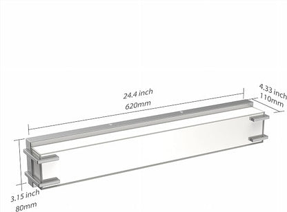 Bathroom Light Fixture Over Mirror 24.4" Vanity Light with Milky White Lampshade 4000K Daylight Brushed Nickel Bath Bar (Brushed Nickel)