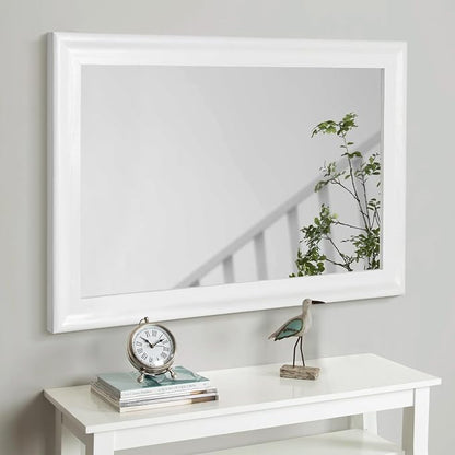 White Wall Mirror for Bathroom,Rectangle Large 30 x 40 inch Vanity Mirrors | Rustic Hanging Mirror for Living Room,Bedroom,Entryway (30x40 inch, White)