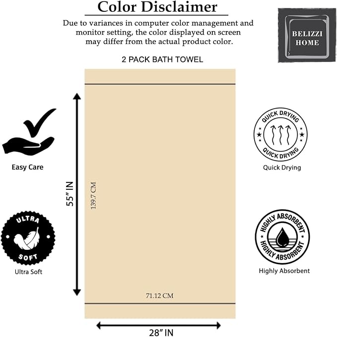 Cotton 2 Pack Oversized Bath Towel Set 28x55 inches, Large Bath Towels, Ultra Absorbant Compact Quickdry & Lightweight Towel, Ideal for Gym Travel Camp Pool - Dark Purple
