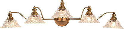 XIEDUN Vintage Brass 5 Light Vanity Light Bathroom Light