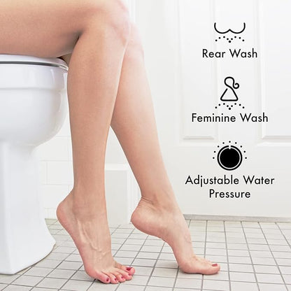 Bidet Attachment for Toilet, Ultra-Slim, Non Electric Dual Nozzle, Fresh Cold Water Spray Sprayer, Bidets Existing Toilets Seat, Baday Beday Badette Bedette, Feminine Rear Wash, Blue