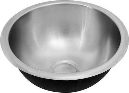 LQS 13 x 13 Inch RV Sink, Small Round Stainless Steel Drop-In Bar Sink | Small RV Bathroom Sink for Campers, Compact Camp Sink and Camping Sink with 5.31-Inch Deep Bowl and Drain Assembly