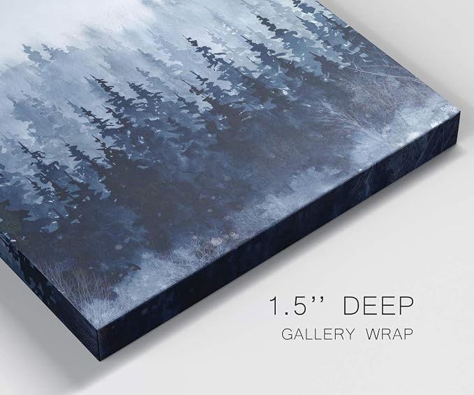 Renditions Gallery Indigo Forest Wall Art, Premium Gallery Wrapped Canvas Decor, Ready to Hang, 24 in H x 24 in W, Made in America Print