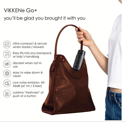 VIKKEN® Go+ Portable Travel Bidet Rechargeable, 300ml+250ml Ivory White | Handheld personal hygiene water jet, men and women; 3 pressure modes, long-press stop; 2 bottles, carry bag