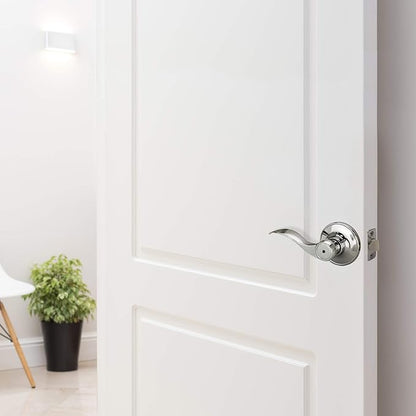 Design House Springdale Polished Chrome Door Handle - Privacy Door Levers for Bedrooms and Bathrooms, Interior Door Handles, 779009