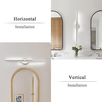 EDISLIVE Dimmable Modern LED Vanity Light Fixtures Bathroom Vanity Wall Lighting, 31.5 in Mirror Vanity Lighting Fixtures for Bathroom Bedroom Makeup Living Room,Nickel
