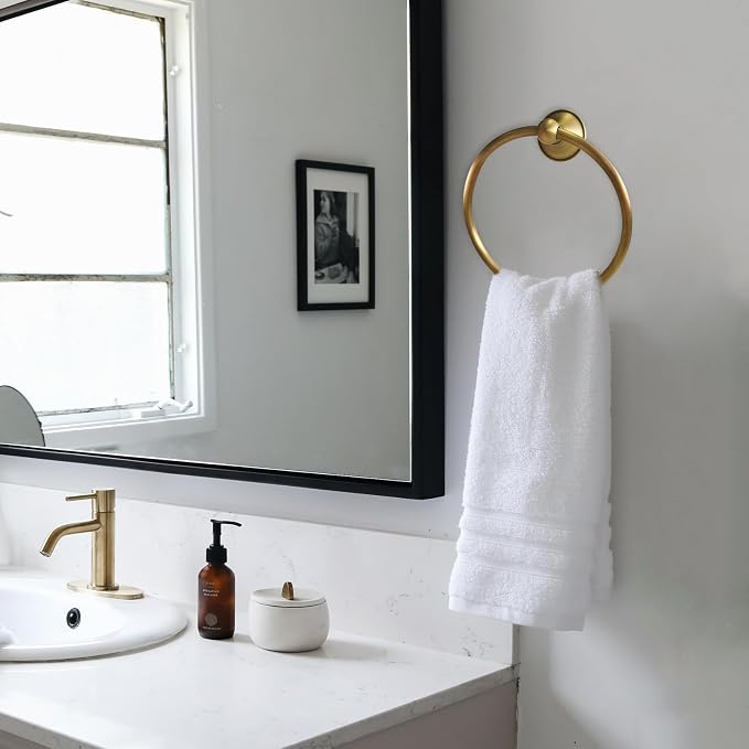 4 Piece Antique Brass Gold Bathroom Towel Bar Set - Toocust 16"-27.7" Adjustable Towel Bar for Bathroom, Wall Mounted Antique Brass Bathroom Hardware, Brushed Brass Towel Holder