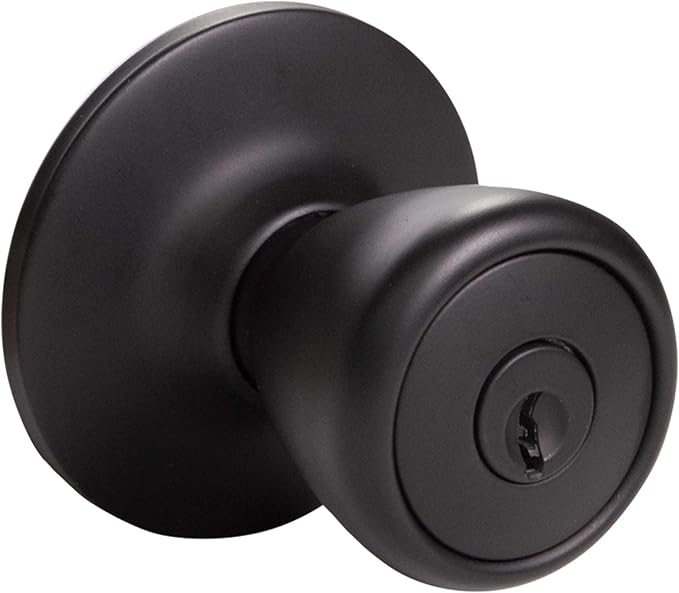 Design House 779272 Tulip Keyed Entry Door Knob Matte Black