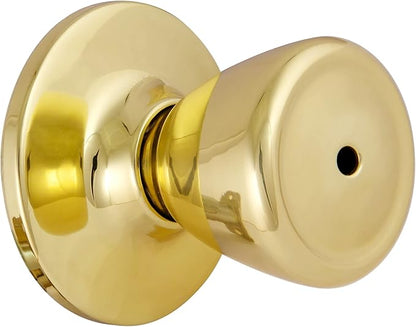 Design House 782748 Tulip Privacy Bed and Bath Door Knob Polished Brass, 1 Count (Pack of 1)