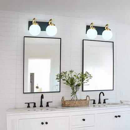 Bathroom Vanity Light Fixtures Over Mirror Modern Sand Black Gold 2 Lights Wall Sconce Vanity Light for Bathroom Lighting