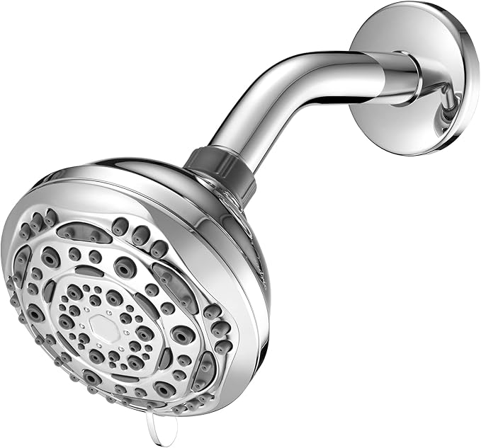 7-Function Luxury Shower Head, High Pressure Adjustable Shower Head with Massage Mist and Water Saving Mode for Low Flow Showers- Chrome