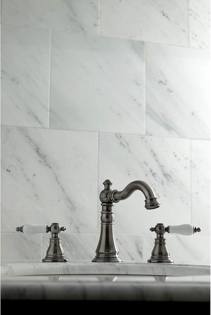 Fauceture FSC1974APL American Patriot Widespread Bathroom Faucet with Brass Pop-Up, Black Stainless
