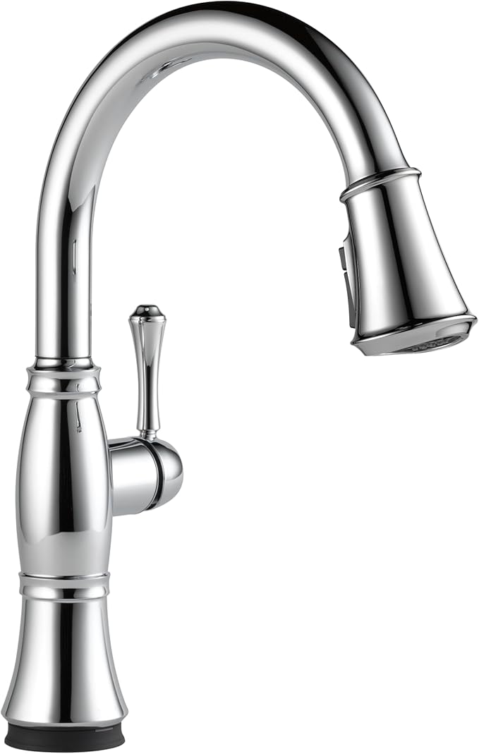 Delta Cassidy Touchless Kitchen Faucet with Touch Technology, Chrome Kitchen Sink Faucet with Pull Down Sprayer, Single Hole, Lumicoat Chrome 9197TL-PR-DST