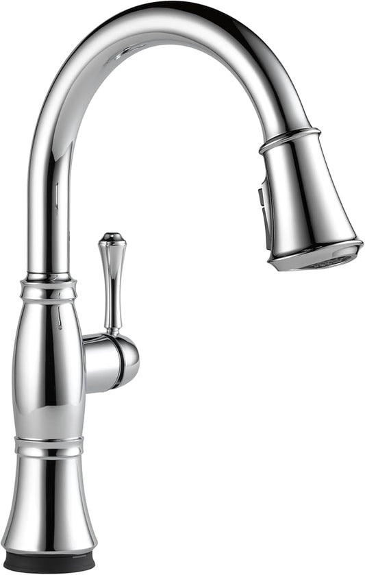 Delta Cassidy Touchless Kitchen Faucet with Touch Technology, Chrome Kitchen Sink Faucet with Pull Down Sprayer, Single Hole, Lumicoat Chrome 9197TL-PR-DST