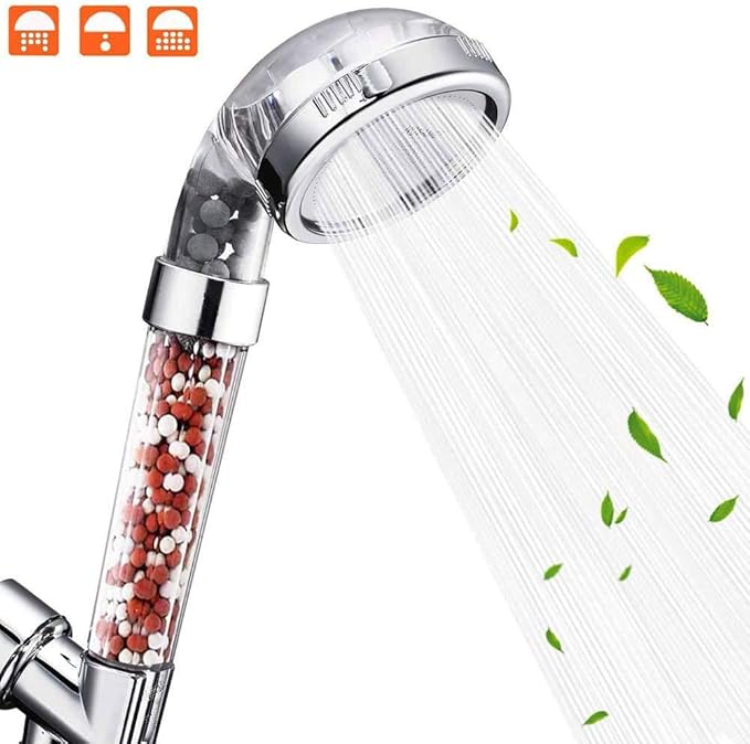 Nosame Shower Head, Filter Filtration High Pressure Water Saving 3 Mode Function Spray Handheld Showerheads for Dry Skin & Hair | Handheld Showerheads, Filter Filtration High Pressure Water Saving 3 Mode Function Spray Shower Head for Dry Skin & Hair