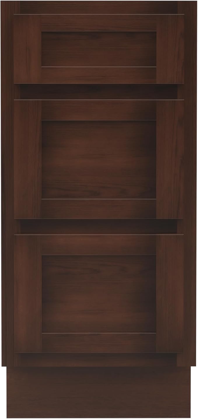 Vanity Art 15 Inch Bathroom Vanity Small Base Cabinet with 3 Soft Closing Shaker Drawers, Strudy Floor Mount Cabinets for Storage Shaving, Washroom Accessories, VA4015-3B