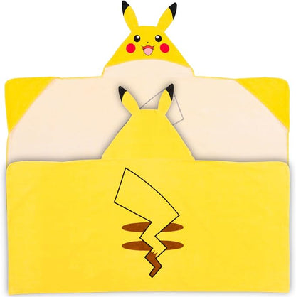 Pokemon Pikachu Kids Super Soft Bath/Pool/Beach Soft Cotton Terry Hooded Towel Wrap, 24 in x 50 in, (Officially Licensed Product) By Franco