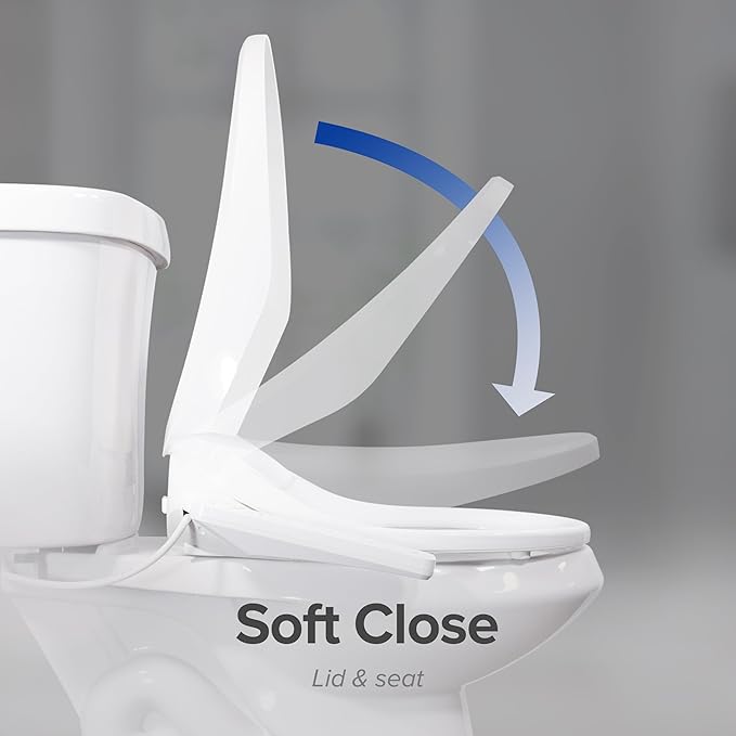 SmartBidet® SB-2600 Electric Smart Bidet™ Seat Unlimited Hot Water - Electronic Heated Toilet Seat with Warm Air Dryer and Temperature Controlled Wash Functions - Elongated