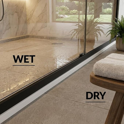 Sliding Shower Door, Adjustable 44"-48" W x 72" H with Double 8mm (5/16") Tempered Glass & Coating, Aluminum Alloy Frame, Matte Black Square Track, Space-Saving Bypass Design